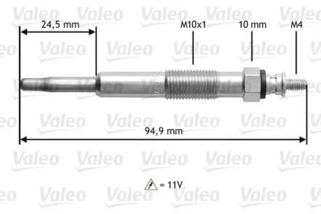 Свеча накаливания Valeo 345110