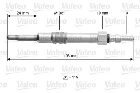 Свеча накаливания Valeo 345114