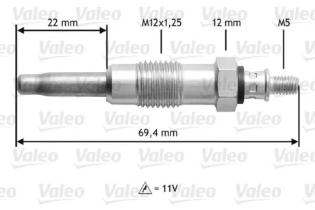 Свеча накаливания Valeo 345116