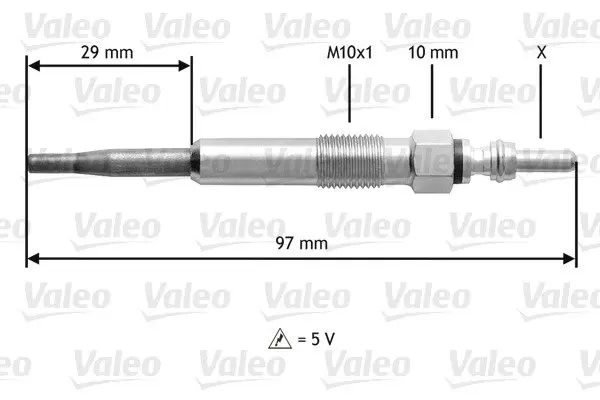 VALEO Свічка розжарювання Valeo 345125 (фото 1)