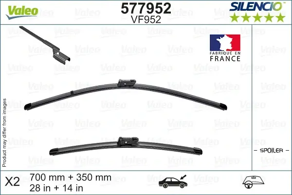Комплект склоочисників Valeo 577952 (фото 1)