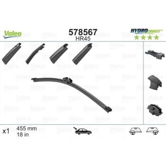 Щітка склоочисника HR45 HydroConnect Rear 45cm x 1шт. Valeo 578567