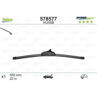 Щiтка склоочисника HydroConnect HU55B 550mm Valeo 578577