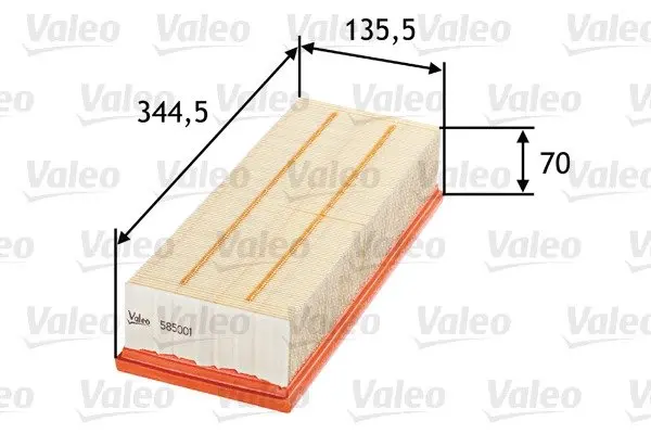 Фільтр повітряний AUDI/SEAT/SKODA/VW A3/Altea/Octavia/Beetle "1,4-2,0 "03>> Valeo 585001 (фото 1)