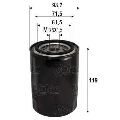 Фільтр масляний HYUNDAI/KIA H-1/Carnival "2,5-2,9 "97>> Valeo 586090 (фото 1)