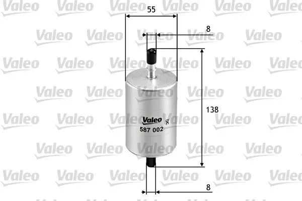 Фільтр паливний DACIA/LEXUS/NISSAN/OPEL/RENAULT Logan/IS/Kubistar/Vivaro/Clio "0,9-5,0 "90>> Valeo 587002 (фото 1)