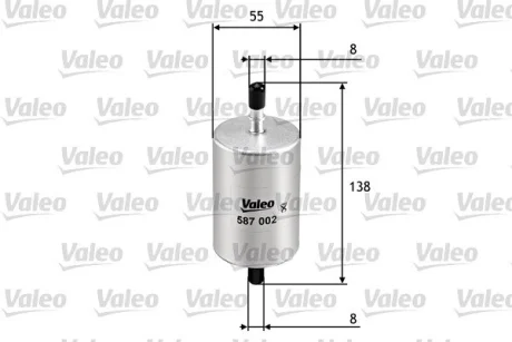 Фільтр паливний DACIA/LEXUS/NISSAN/OPEL/RENAULT Logan/IS/Kubistar/Vivaro/Clio "0,9-5,0 "90>> Valeo 587002