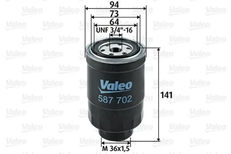 Фільтр паливний CARBODIES/FORD/LDV/LTI/NISSAN FX/Maverick/CUB/TX/Almera "1,7-4,0 "81>> Valeo 587702