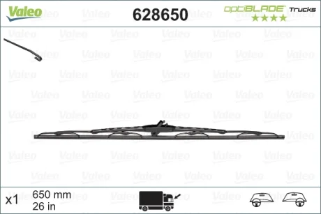 Щітка склоочисника 650mm Valeo 628650