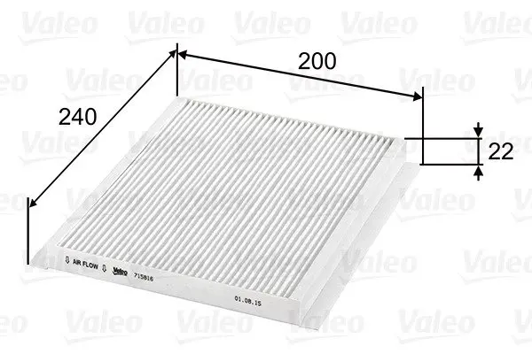 Фільтр салону HYUNDAI/KIA I30/Ceed "0,0-2,0 "05>> Valeo 715816 (фото 1)