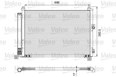 Радіатор кондиціонера (з осушувачем) FORD RANGER MAZDA B-SERIE, BT-50 2.2-3.0D 06.99- Valeo 814403