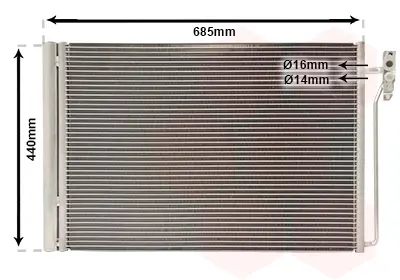 Конденсор кондиціонера RANGE ROVER ALL 02- Van Wezel 02005182 (фото 1)