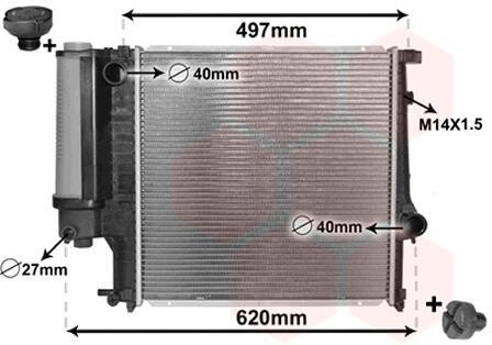 Радіатор охолодження BMW 3 (E30/E36)/5 (E34) 1.6-2.8 88-00 M40/M43/M50/M52 Van Wezel 06002124