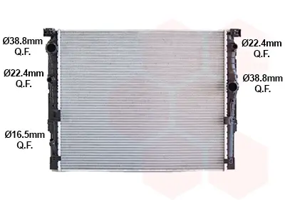 Радіатор охолодження BMW 5 G30/G31 / BMW 7 G11/G12 09/15+ (вир-во) Van Wezel 06012771 (фото 1)