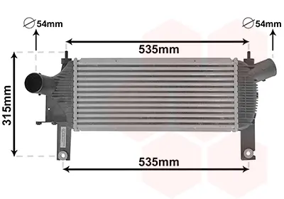 Интеркулер NISSAN NAVARA (2005) 2.5 DCI (пр-во) Van Wezel 13004339 (фото 1)
