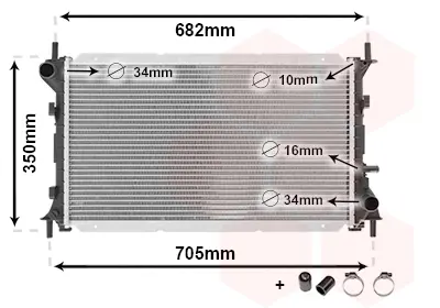 Радіатор охолодження FORD FOCUS 10/98 > 11/04 (вир-во) Van Wezel 18002265 (фото 1)