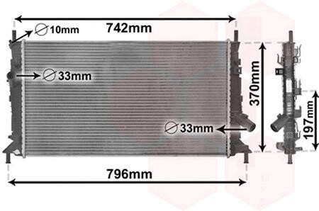 Радіатор охолодження двигуна FOCUS/MAZDA3/S40 16/8 03- Van Wezel 18002369