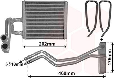 Теплообменник, отопление салона Van Wezel 18006455