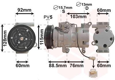 Компрессор кондиционера MAZDA 3 10/03 > 09 Van Wezel 2700K251