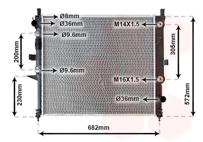 Радіатор охолодження MERCEDES ML-CLASS W163 (98-) (вир-во) Van Wezel 30002271
