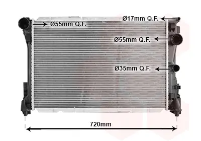 Радіатор охолодження MB E-class (W212) 2.2 CDi (OM651) 09- Van Wezel 30002693 (фото 1)
