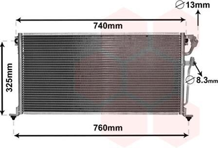 Конденсатор кондиционера MITSUBISHI LANCER (96-) 1.3-2.0i Van Wezel 32005220