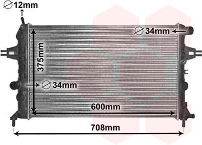 Радіатор охолодження ASTRAG/ZAFIRA 14/16MT +AC Van Wezel 37002296