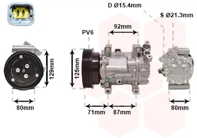 Компресор кондиціонера NISSAN QASHQAI/ RENAULT KANGOO 08 > 13 (вир-во) Van Wezel 4300K401 (фото 1)