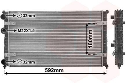 Радиатор охлаждения двигателя AROSA/INCA/IBIZA2/VW POLO Van Wezel 49002023