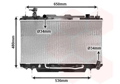 Радиатор охлаждения двигателя FUNCR/RAV4 20i AT +-AC 00 Van Wezel 53002301