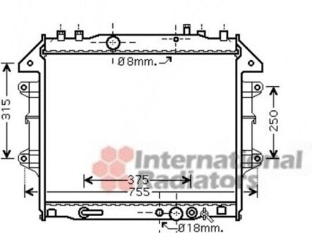 Радиатор охлаждения TOYOTA HI-LUX VII (AN10, AN20) (05-) Van Wezel 53002496