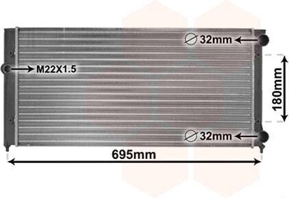 Радиатор охлаждения двигателя GOLF3/VENTO AT/MT 91-98 Van Wezel 58002109