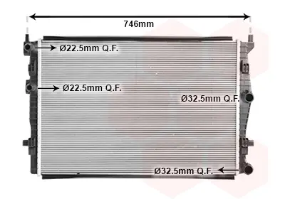 Радіатор охолодження AUDI A3/ VOLKSWAGEN CADDY/TOURAN/T-ROC 10/17+ (вир-во) Van Wezel 58012733 (фото 1)