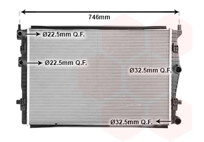 Радіатор охолодження AUDI A3/ VOLKSWAGEN CADDY/TOURAN/T-ROC 10/17+ (вир-во) Van Wezel 58012733