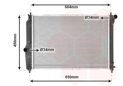 Радіатор охолодження CHEVROLET AVEO (T250, T255) (05-) 1.4 i 16V (вир-во) Van Wezel 81002067