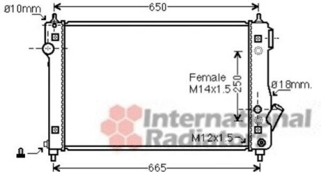 Радиатор охлаждения CHEVROLET AVEO (T250, T255) (05-) 1.4 i AT Van Wezel 81002087