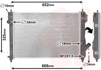 Радиатор охлаждения CHEVROLET AVEO (T250, T255) (05-) 1.4 i AT (пр-во) Van Wezel 81002087