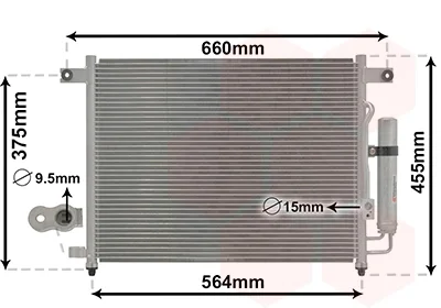 Радіатор кондиціонеру AVEO/KALOS 1,5i MT 02-08 Van Wezel 81005049