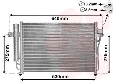Конденсор кондиціонера HYUNDAI GETZ MT ALL 02- Van Wezel 82005087 (фото 1)