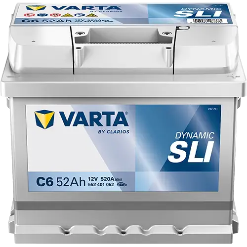 Акумулятор 12В 52Агод./520А (EN) Dynamic SLI (R+) 207x175x175 B13 - монтажний фланець 10.5мм (пусковий) VARTA 552401052K262 (фото 1)