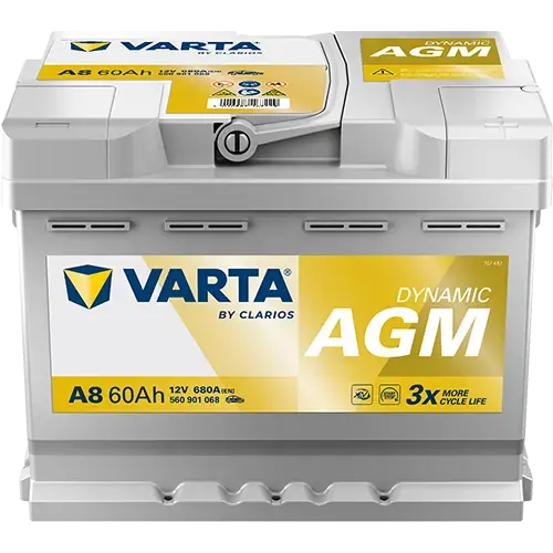 Акумулятор 12В 60Агод./680А (EN) Dynamic AGM START&STOP AGM (R+) 242x175x190 B13 - монтажний фланець 10.5мм VARTA 560901068K262 (фото 1)