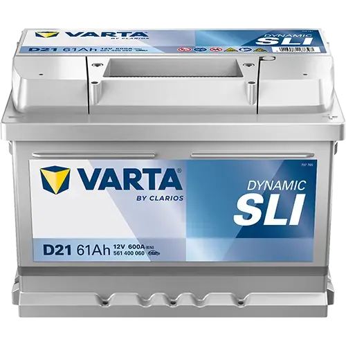 Акумулятор 12В 61Агод./600А (EN) Dynamic SLI (R+ стандартні клеми) 242x175x175 B13 - монтажний фланець 10.5мм (пусковий) VARTA 561400060K262 (фото 1)
