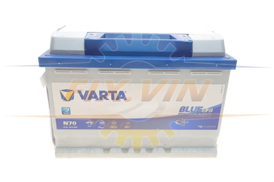 Акумуляторна батарея 70Ah/760A (278x175x190/+R/B13) (Start-Stop EFB) Blue Dynamic N70 VARTA 570500076 D842 (фото 1)