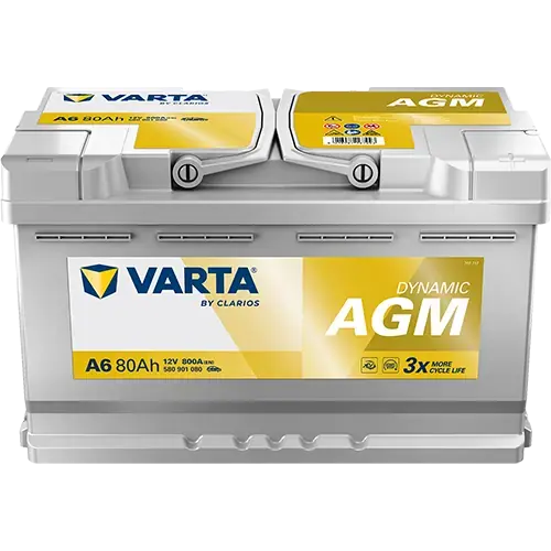 Акумулятор 12В 80Агод./800А (EN) Dynamic AGM START&STOP AGM (R+) 315x175x190 B13 - монтажний фланець 10.5мм VARTA 580901080K262 (фото 1)