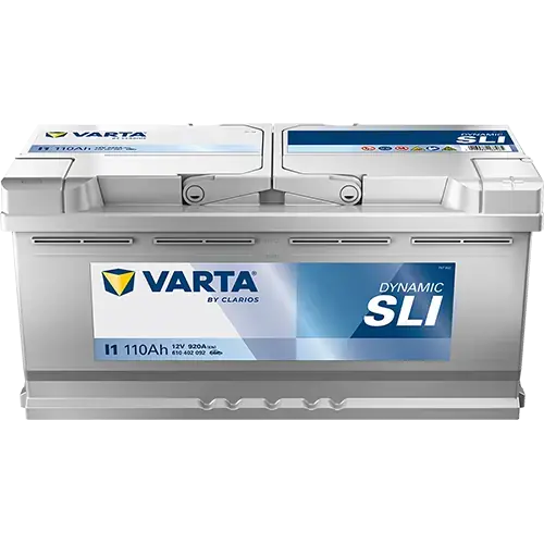 Акумулятор 12В 110Агод./920А (EN) Dynamic SLI (R+) 393x175x190 B13 - монтажний фланець 10.5мм (пусковий) VARTA 610402092K262 (фото 1)