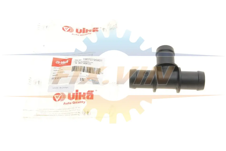 Фланець системи охолодження VW Golf/Jetta/Tiguan/Crafter/T4 91- (трійник) Vika 19070795801 (фото 1)