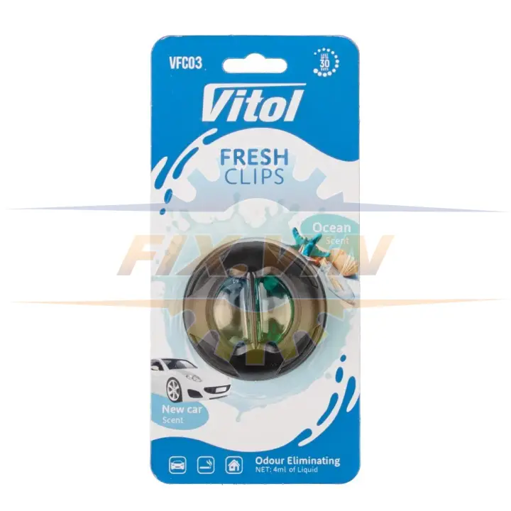 Освіжувач повітря Vitol Fresh Clips New car +Ocean VITOL VFC03 (фото 1)