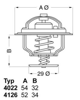 Термостат Isuzu Jaguar Nissan Saab WAHLER 402282D (фото 1)