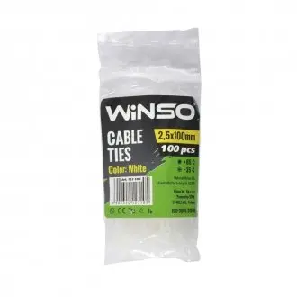 Хомути пластикові білі 2,5x100 (100шт.) WINSO 125100