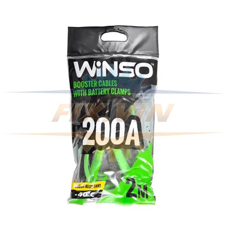 Провода-прикурювачі 200А, 2м, поліетиленовий пакет WINSO 138200 (фото 1)